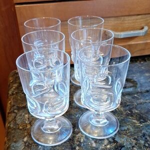 Set Of 6 Cristal D'Arques-Durand CRA-125 "Ecusson" Patern.